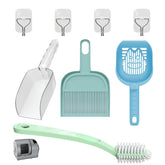 Premium Cat Litter Scooper kit - The Ultimate Solution for a Clean and Tidy Environment Include Plastic Cat Litter Shovel, cat Litter Scoop,Pickers, Handheld Dustpan, Broom,Cleaning Brush?Paste Hook
